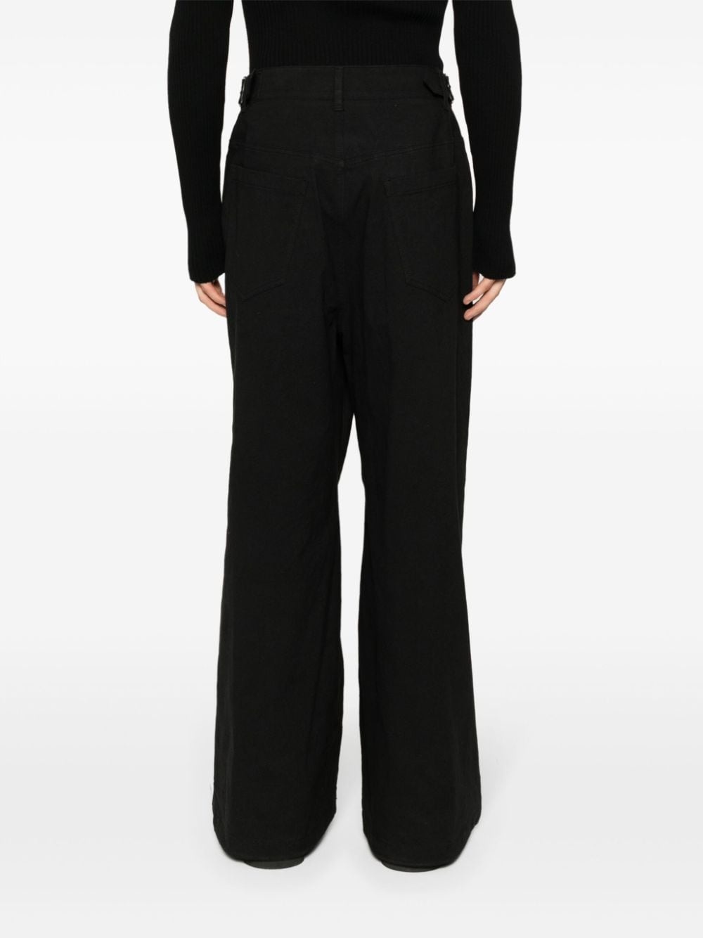 waist-straps wide-leg trousers - 4