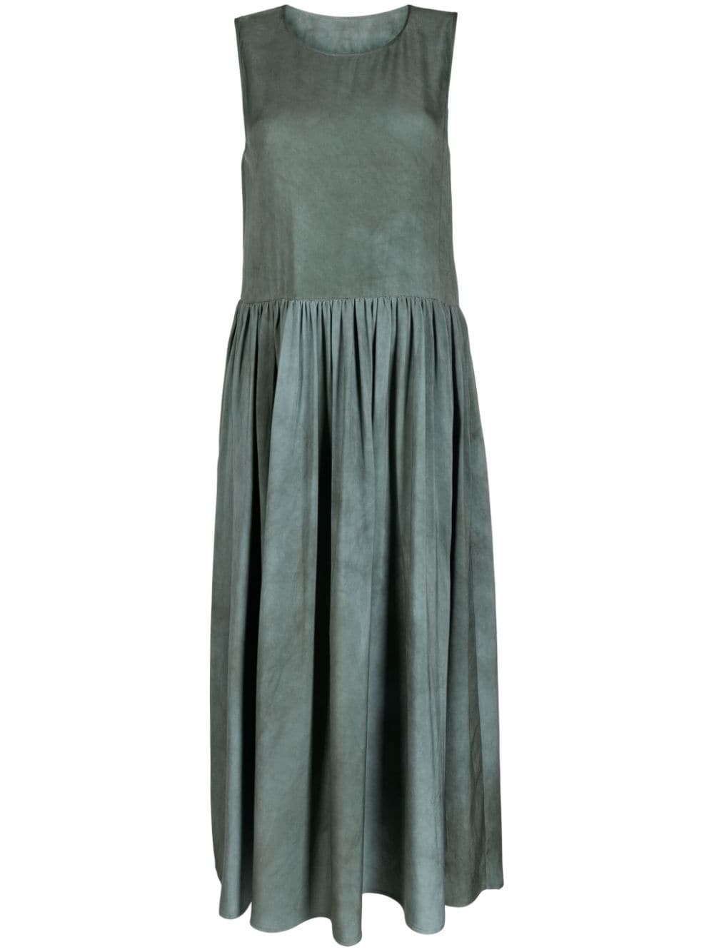 distressed pleated midi dress - 1