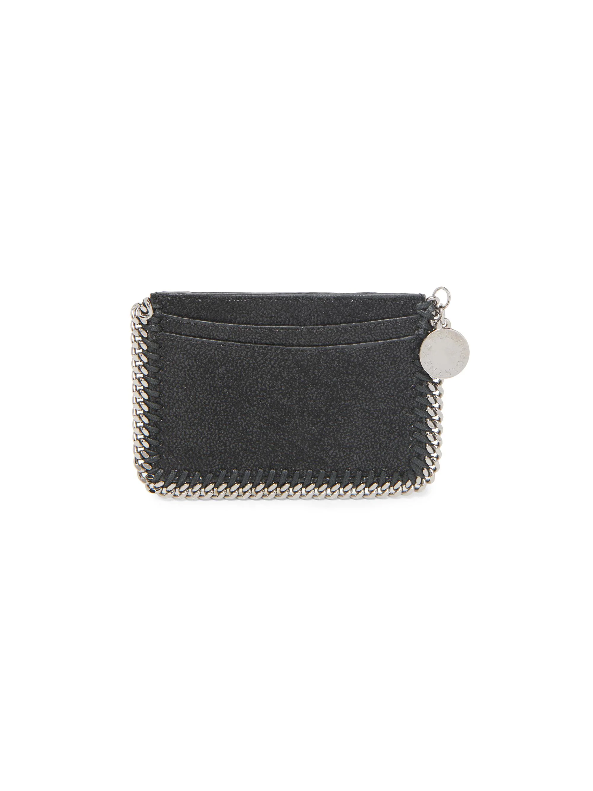 Women's Falabella Chain Trim Card Case - Black - 1