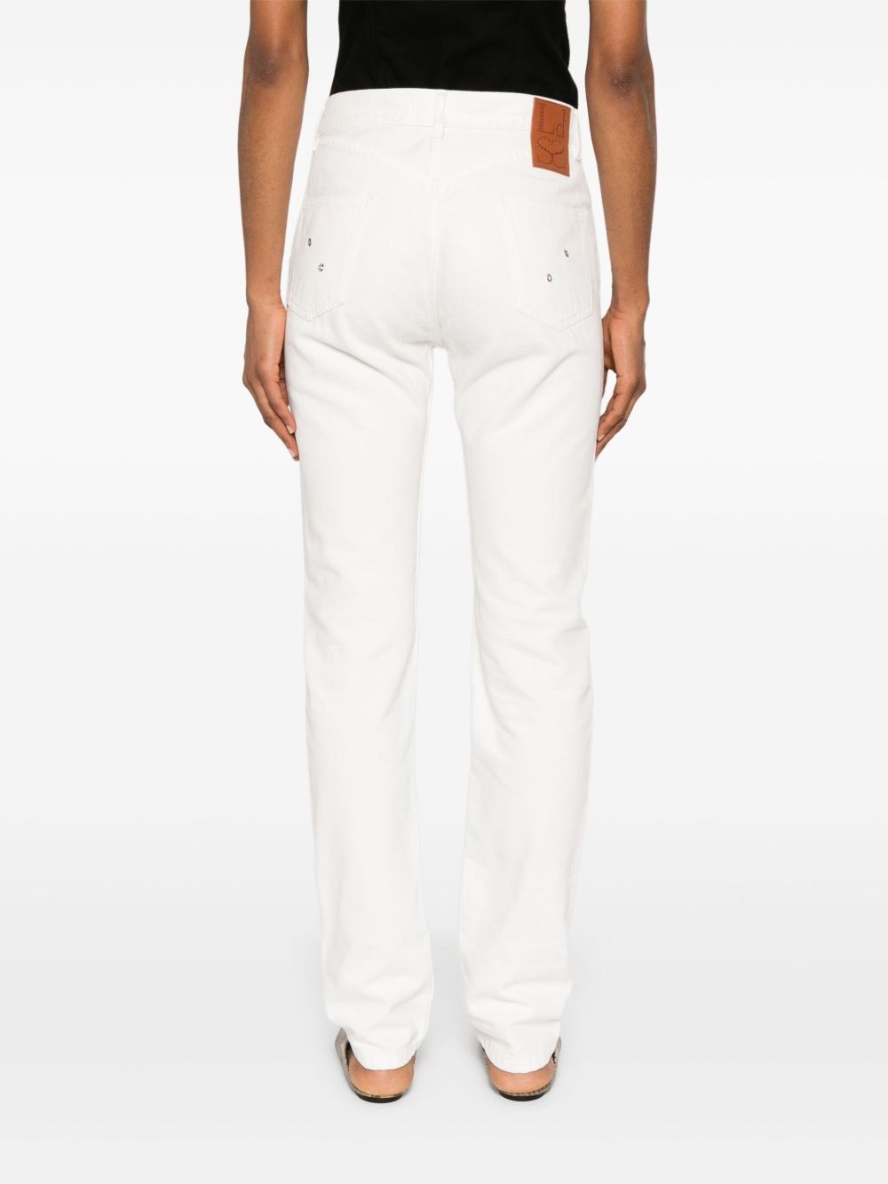 lace-up jeans - 4