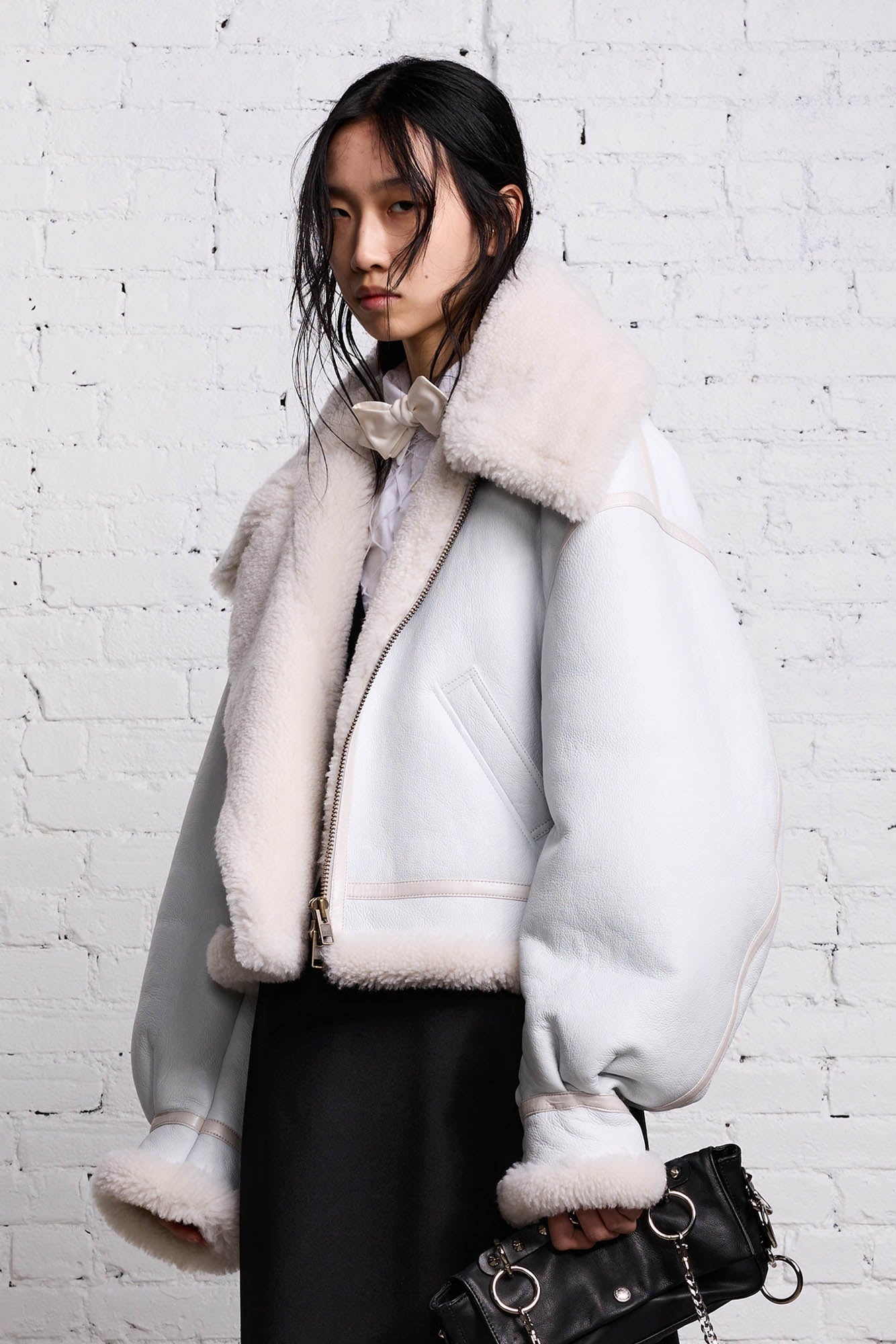 SHEARLING AVIATOR - WHITE - 5