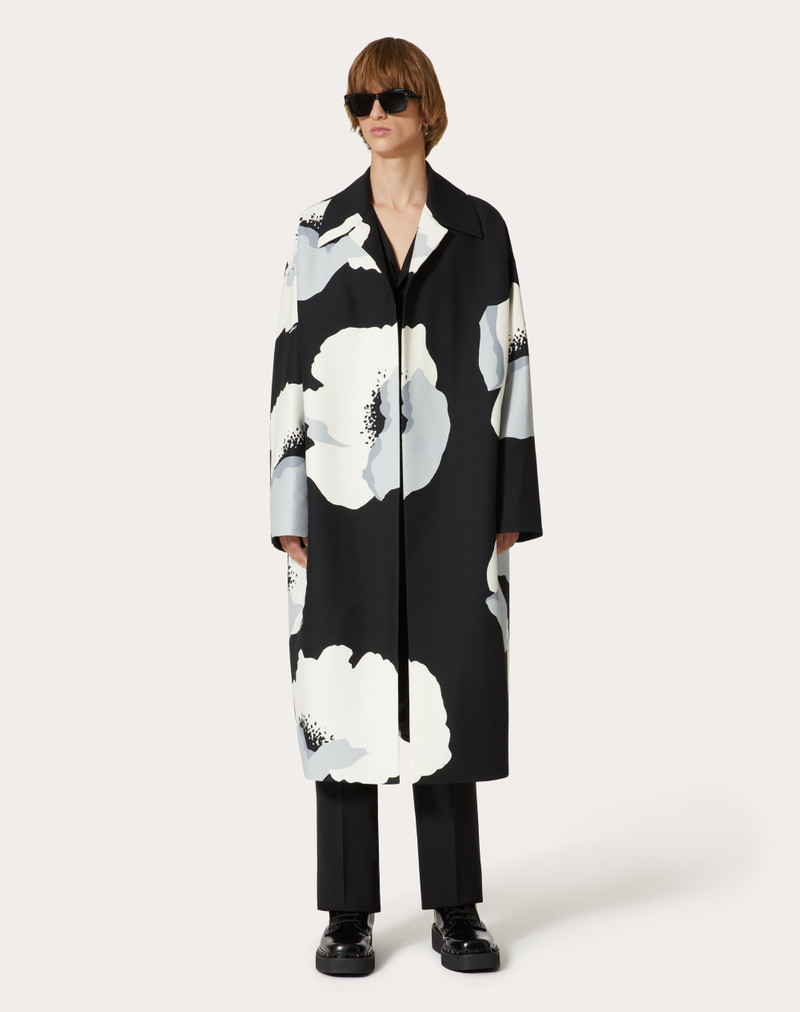 CREPE COUTURE CABAN WITH VALENTINO FLOWER PORTRAIT PRINT 3