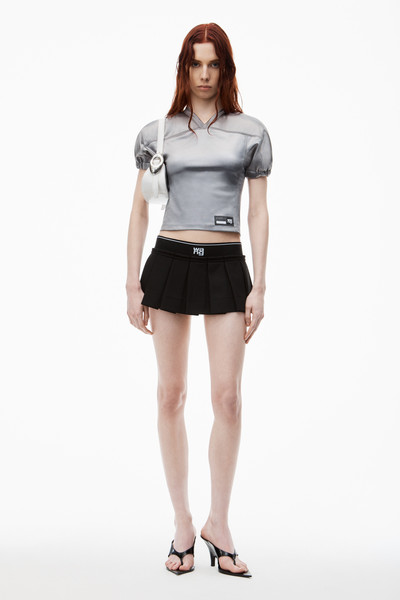 Alexander Wang Logo Cheerleader Mini Skirt in pique outlook