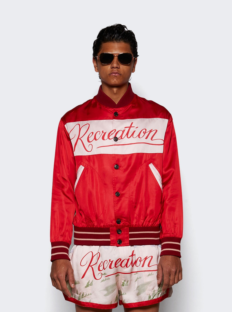 BODE Postcard Rally Jacket Ruby Pink outlook