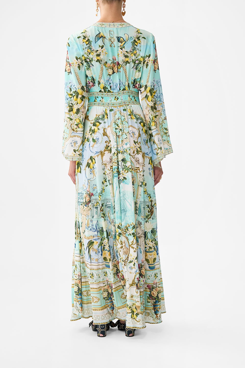 KIMONO SLEEVE DRESS WITH SHIRRING DETAIL - 3