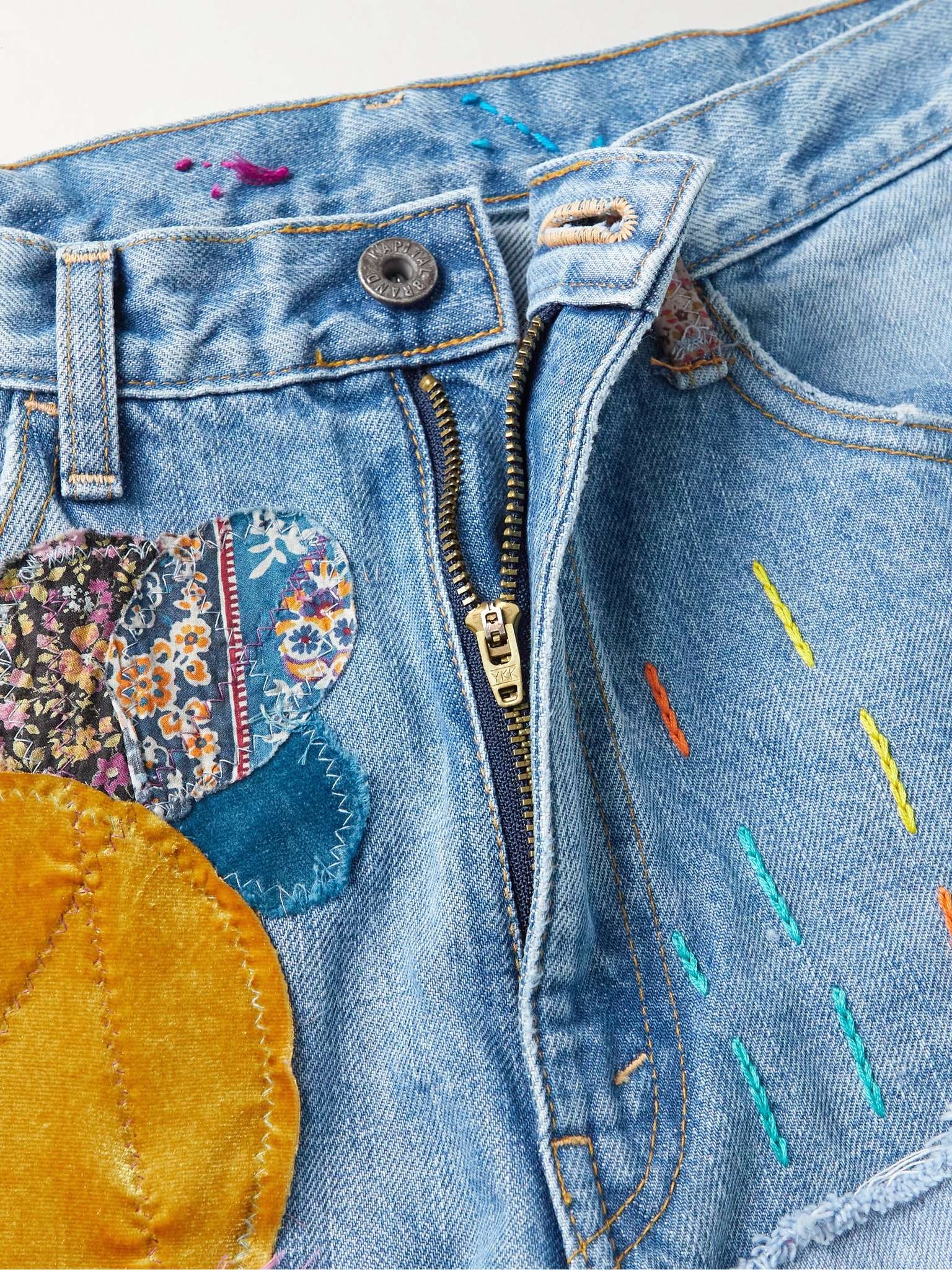 Flared Distressed Embellished Jeans - 3