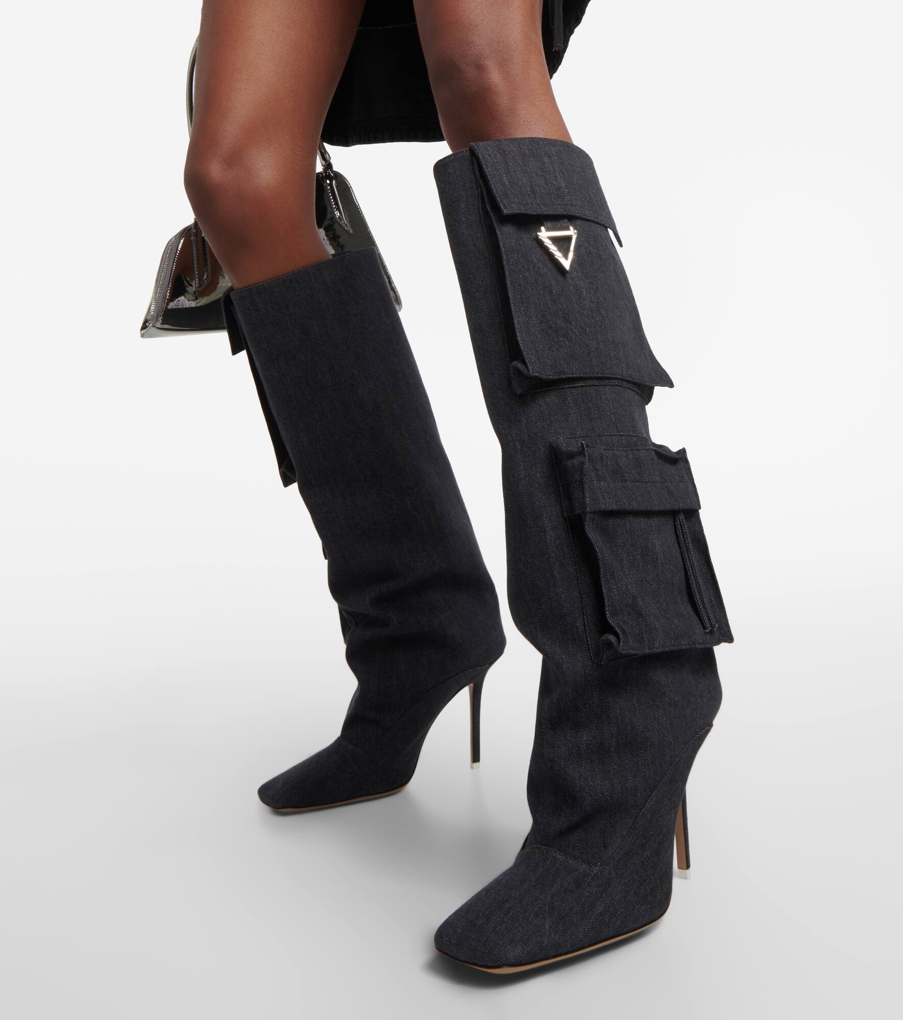 Sienna denim knee-high boots - 4