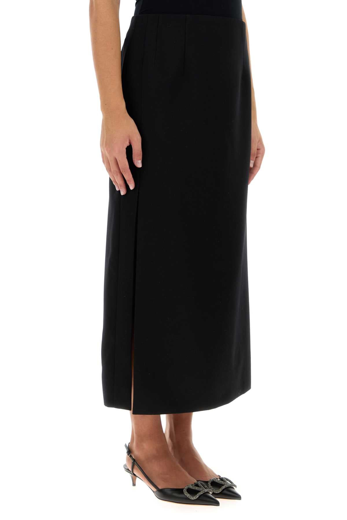 Valentino Garavani Women Black Wool Skirt - 3