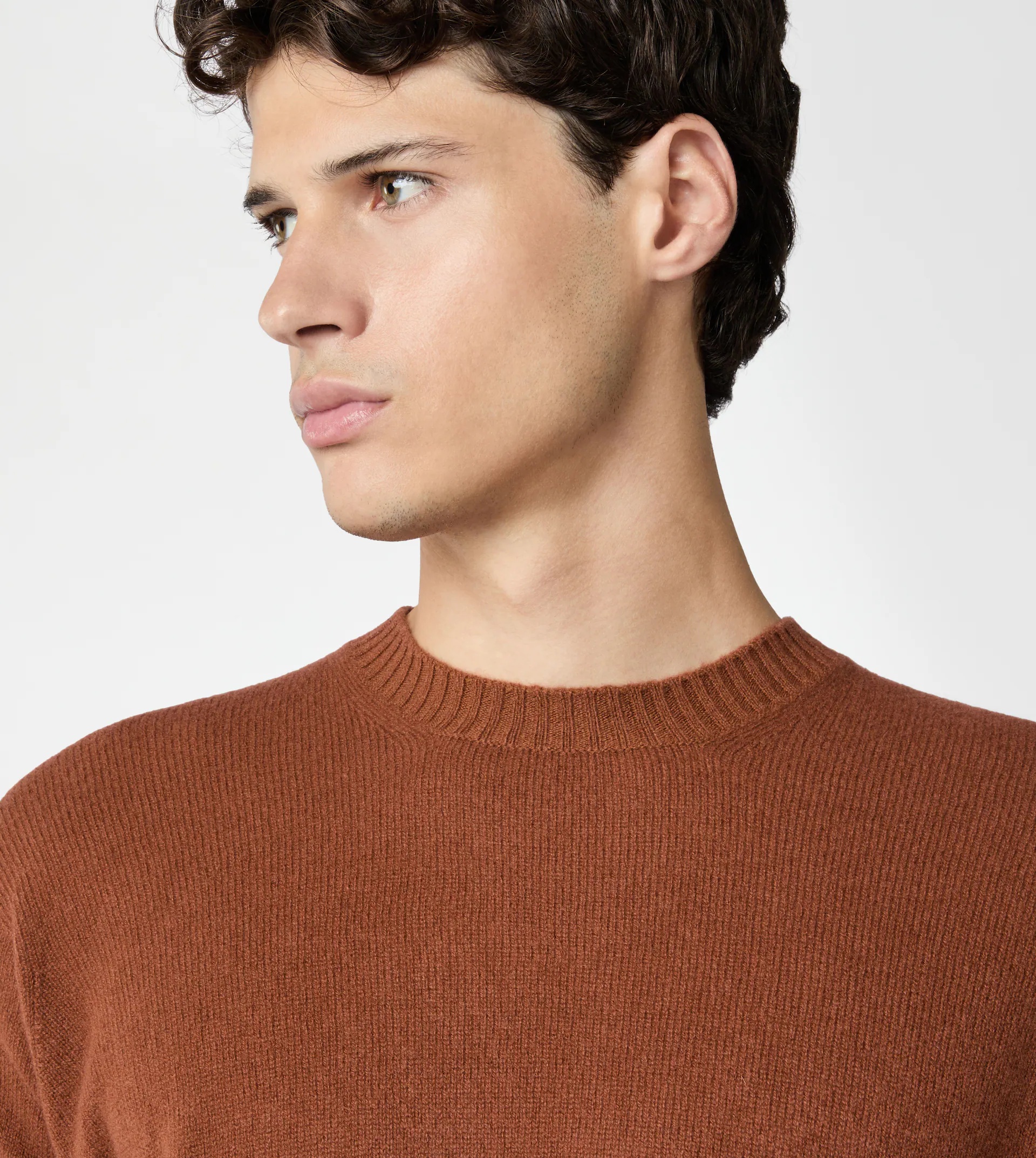 CASHMERE BLEND ROUND-NECK JUMPER - ORANGE - 2