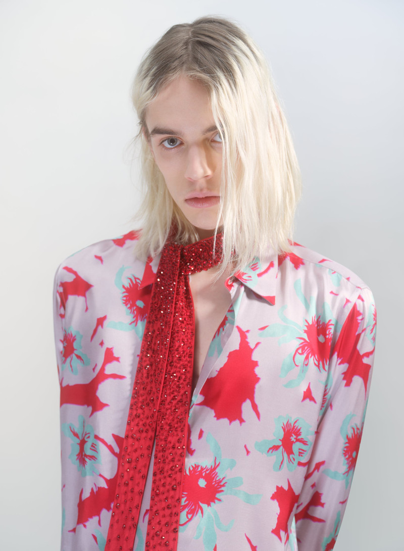 Dries Van Noten EMBELLISHED SILK TIE outlook
