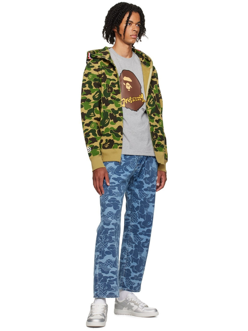 A BATHING APE® White & Silver Sk8 Sta #4 Sneakers outlook