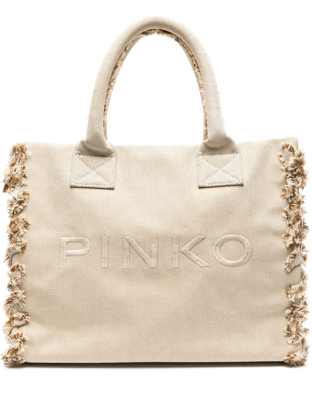 logo-embroidered beach bag - 1