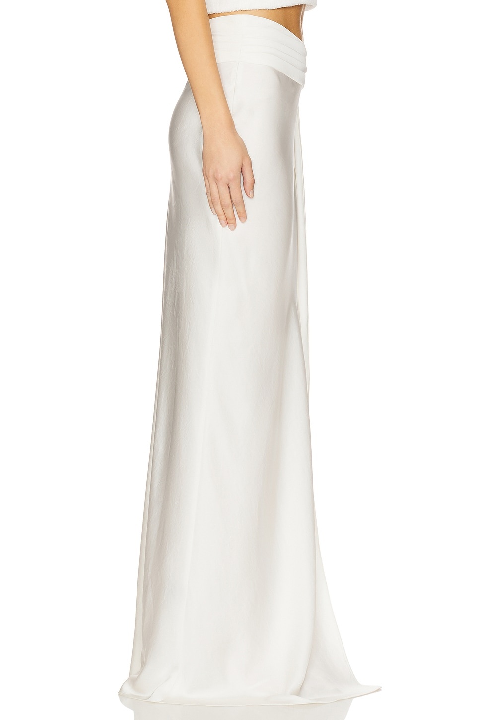Lightweight Satin Asymmetric Maxi Skirt - 2
