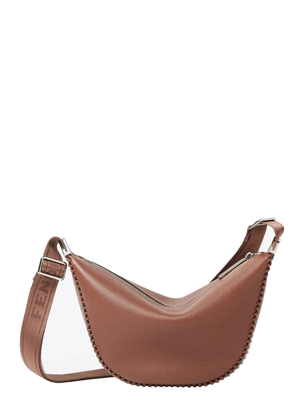Fendi Men 'Melon Small' Brown Crossbody Bag  With Logo Strap And Metallic Ffs On The Sides In Leathe - 3