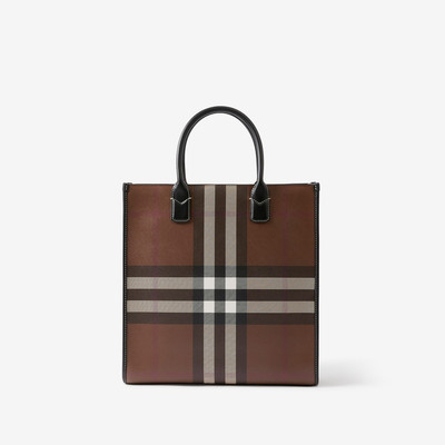 Burberry Exaggerated Check and Leather Slim Tote outlook
