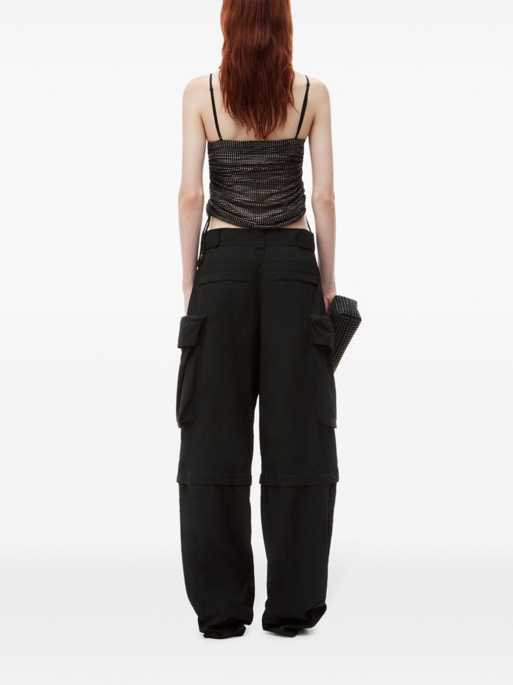 panelled wide-leg cargo trousers - 3