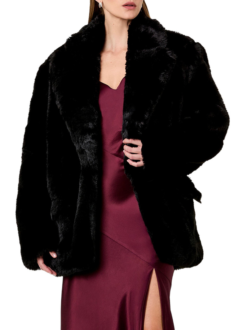 Women's Desiree Faux-Fur Jacket - Black 4