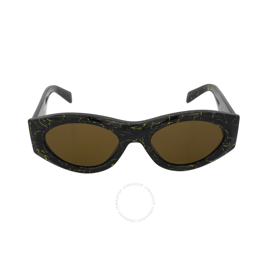 Prada Dark Brown Oval Ladies Sunglasses PR 20ZS 19D01T 53 - 1