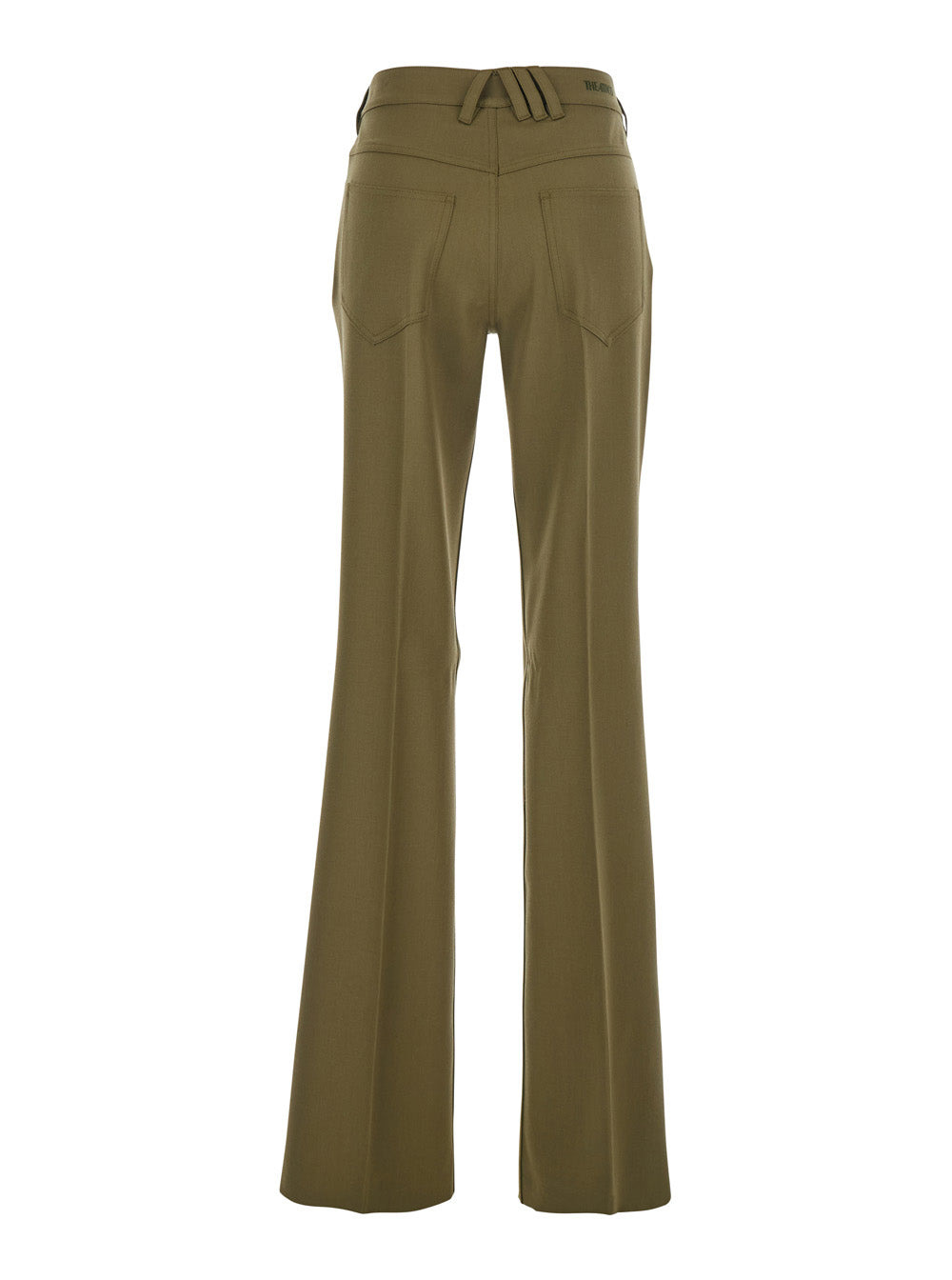 The Attico Women Green Trousers With Belt Loops And Logo On The Back In Fabric Woman - 2