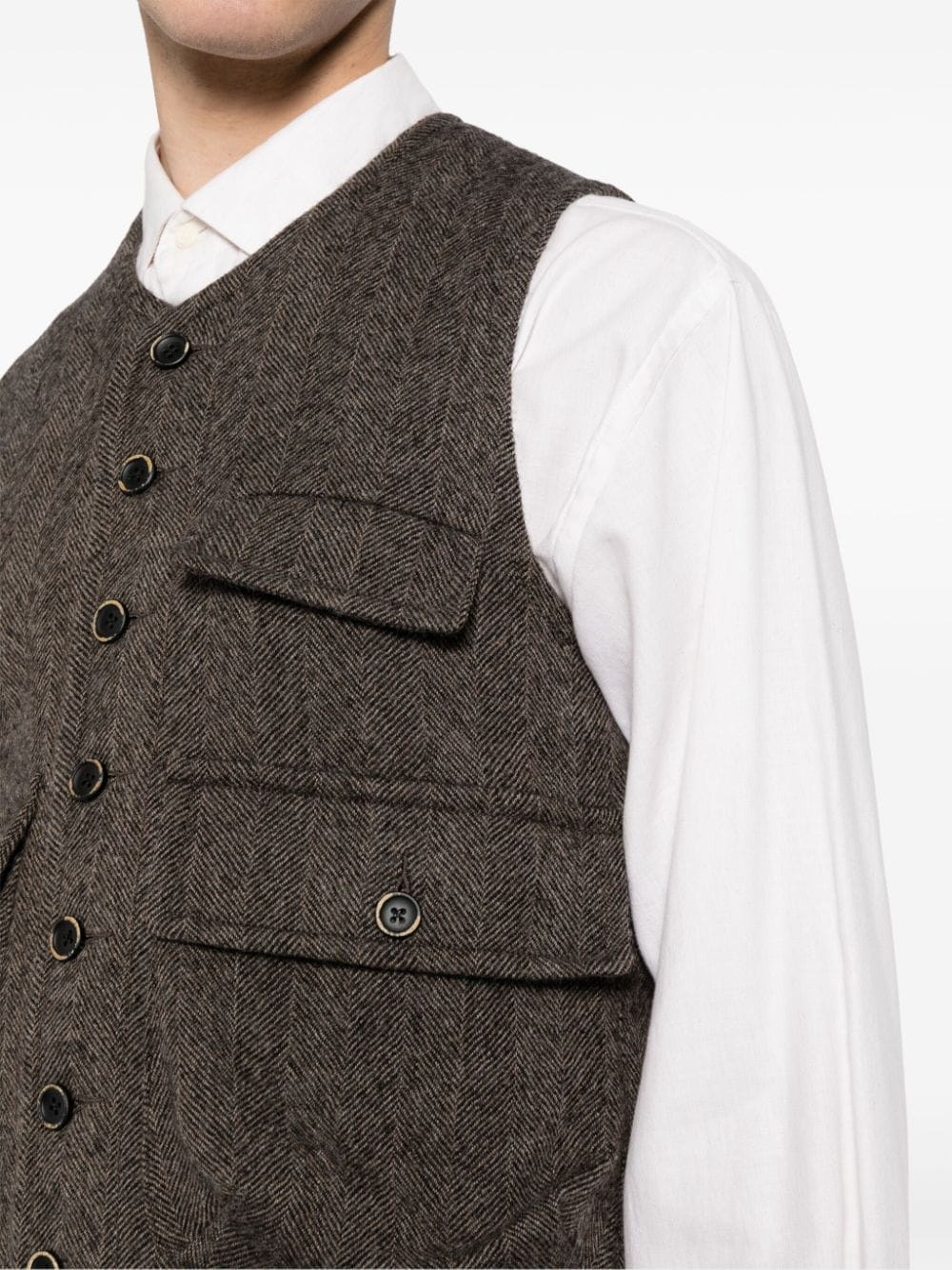 V-neck wool waistcoat - 5