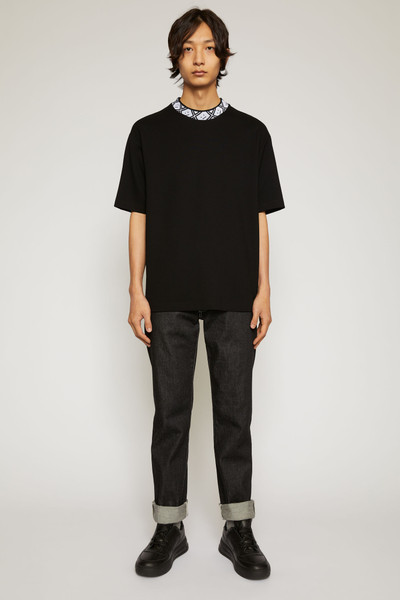 Acne Studios Face motif mock neck t-shirt black outlook