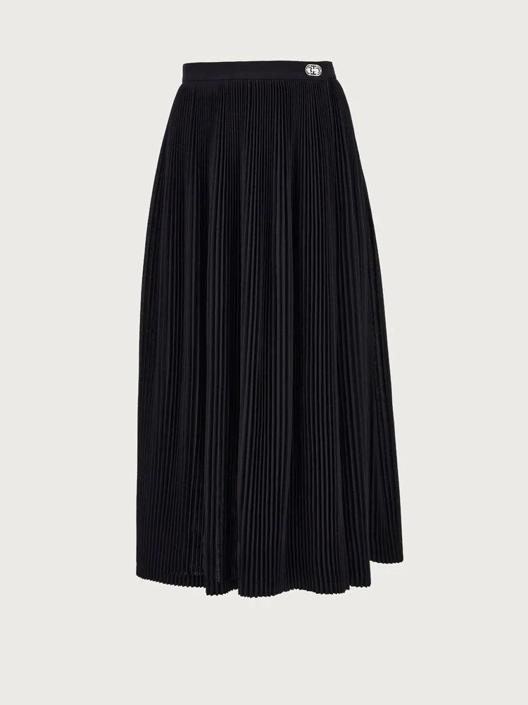 PLEATED WOOL SKIRT - 1