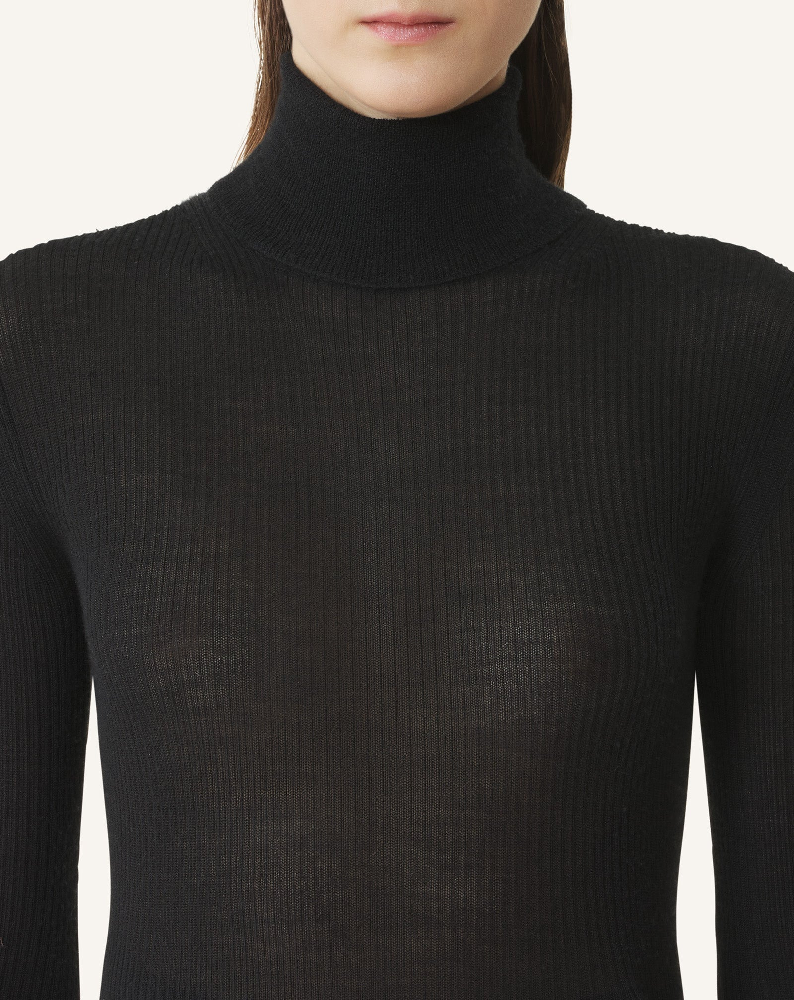 MERINO WOOL AND SILK TURTLENECK SWEATER - 5