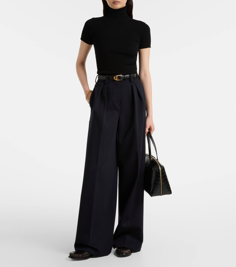 Max Mara Molo pleated wool and cotton-blend pants outlook