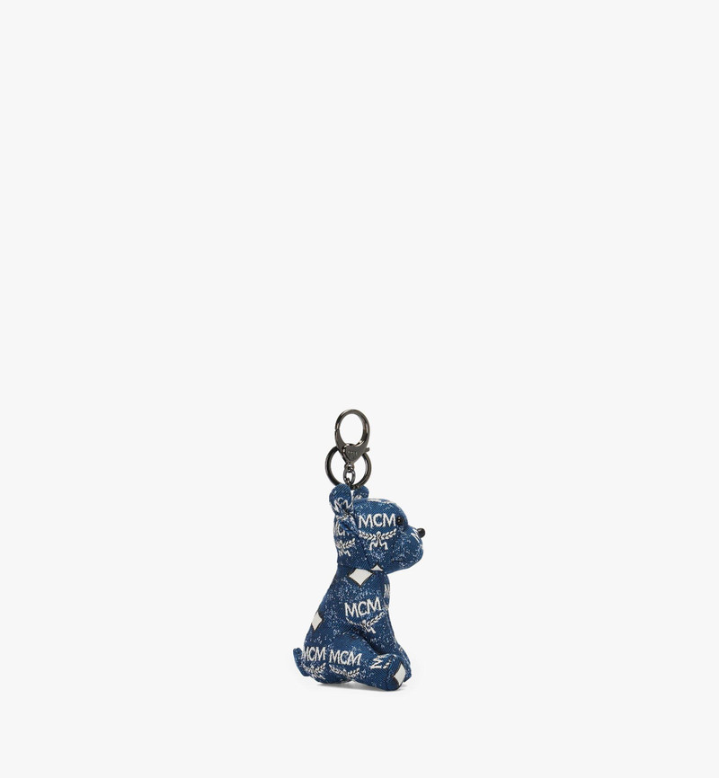 MCM M Pup Charm in Vintage Denim Jacquard outlook