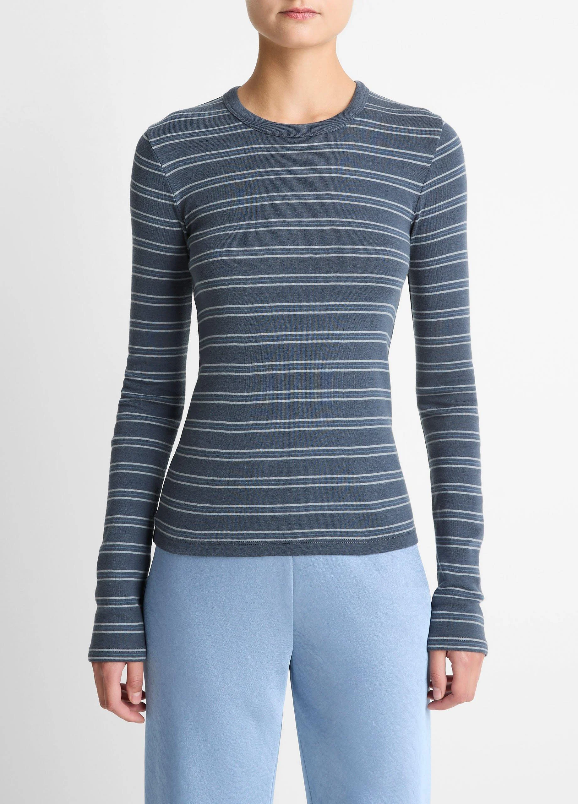 Striped Pima Cotton-Blend Long-Sleeve T-Shirt - 1