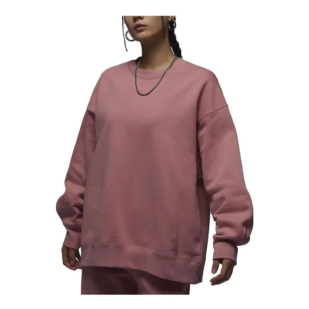 (WMNS) Air Jordan Flight Fleece Crewneck Sweatshirt 'Pink' FB5117-618 - 1