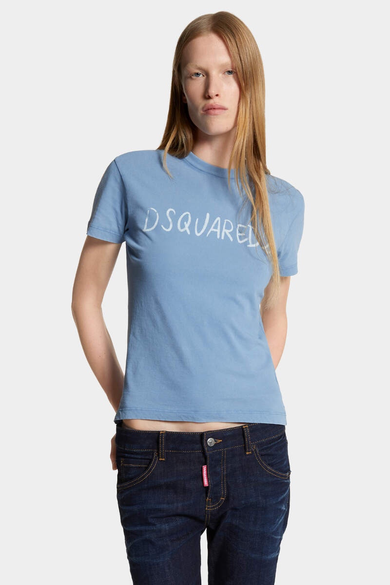 WHITE FADE JUST RIGHT FIT HANDWRITTEN LOGO T-SHIRT - 3
