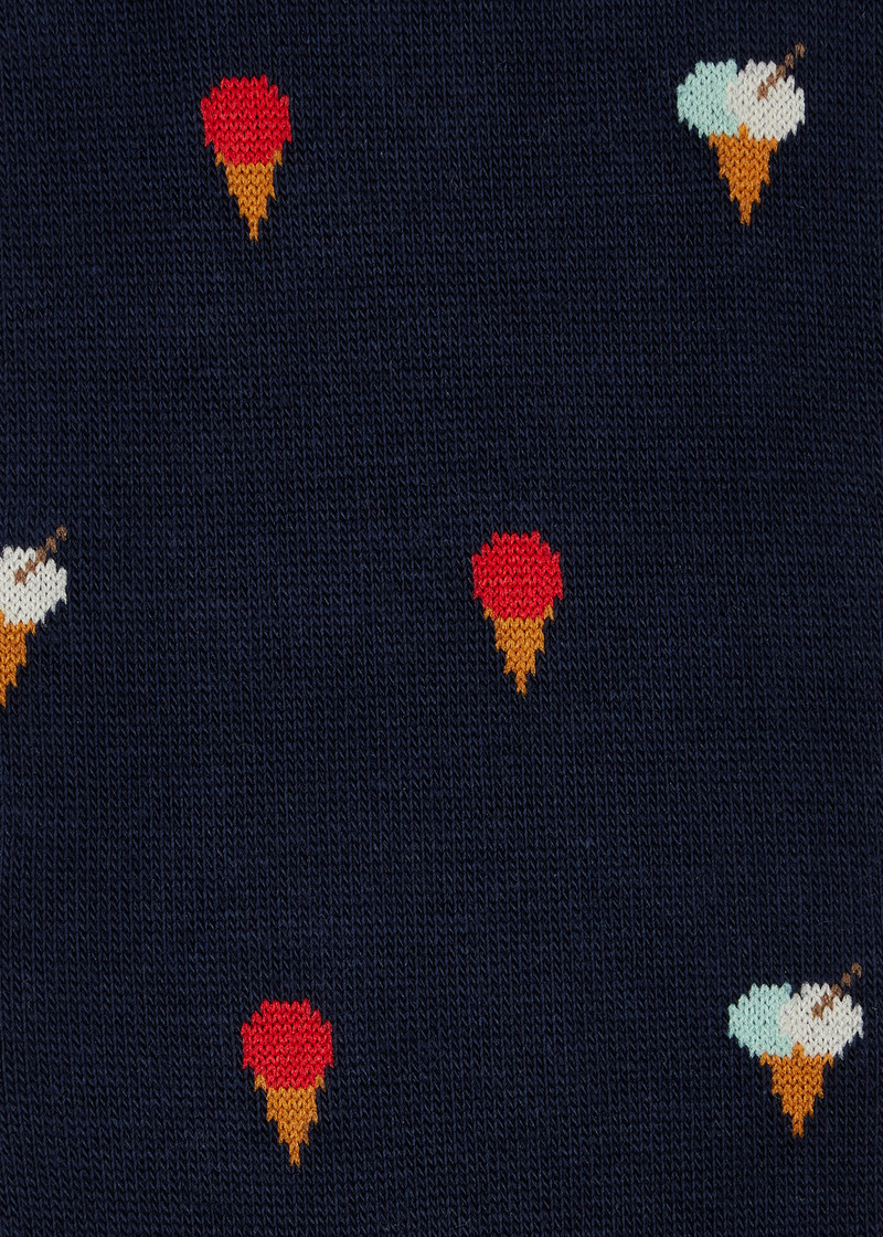 Navy Cotton-Blend 'Ice Cream' Socks 3
