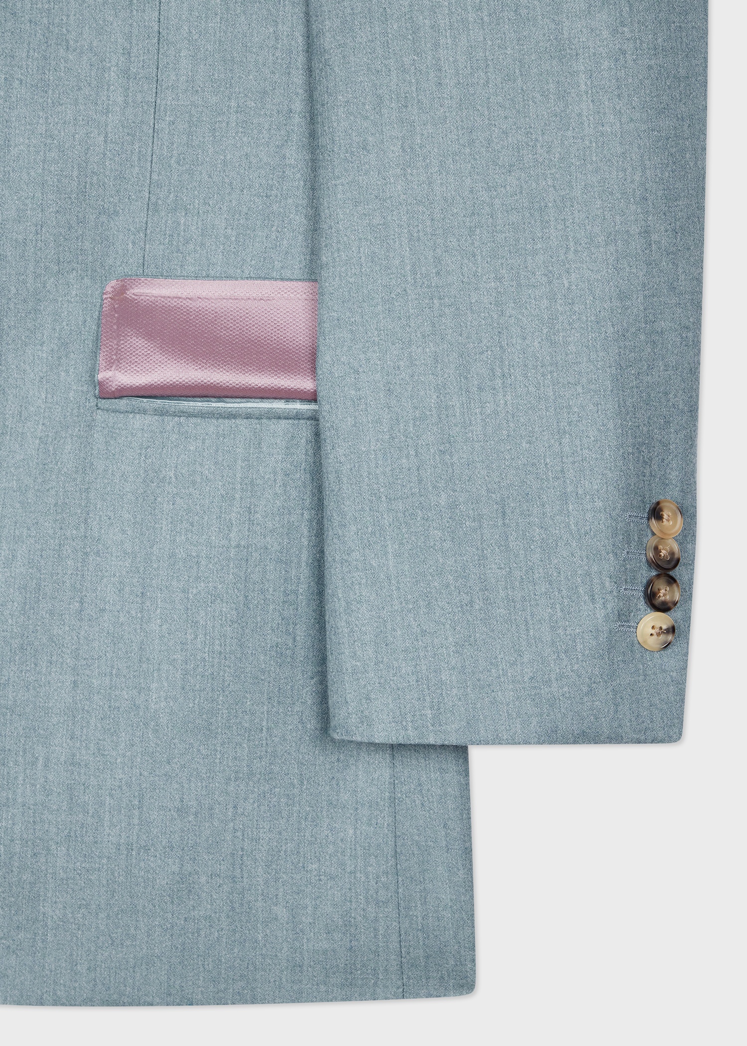 Tailored-Fit Light Blue Overdyed Wool-Cashmere Flannel Blazer - 3