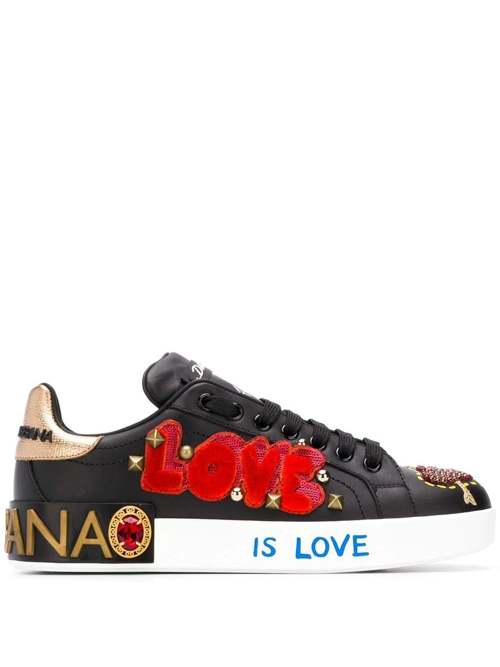 appliqué low top sneakers - 1