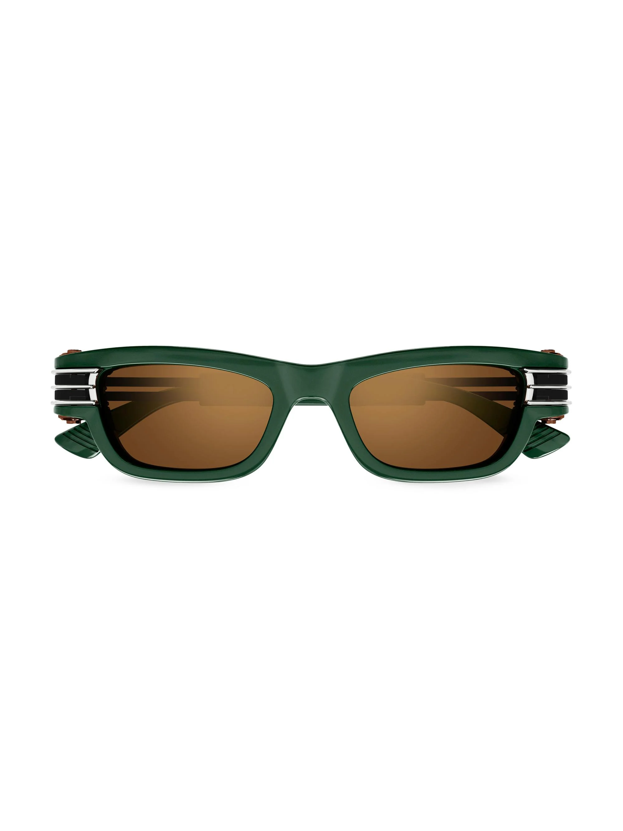 Men's Bolt 50MM Rectangular Sunglasses - Dark Green Orange - 1