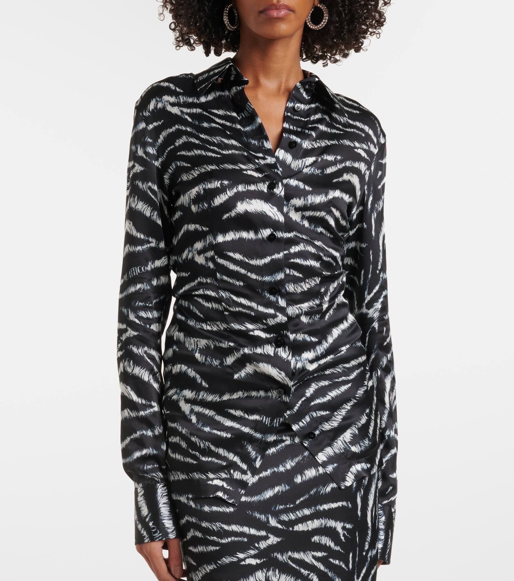 Zebra-print satin shirt - 4