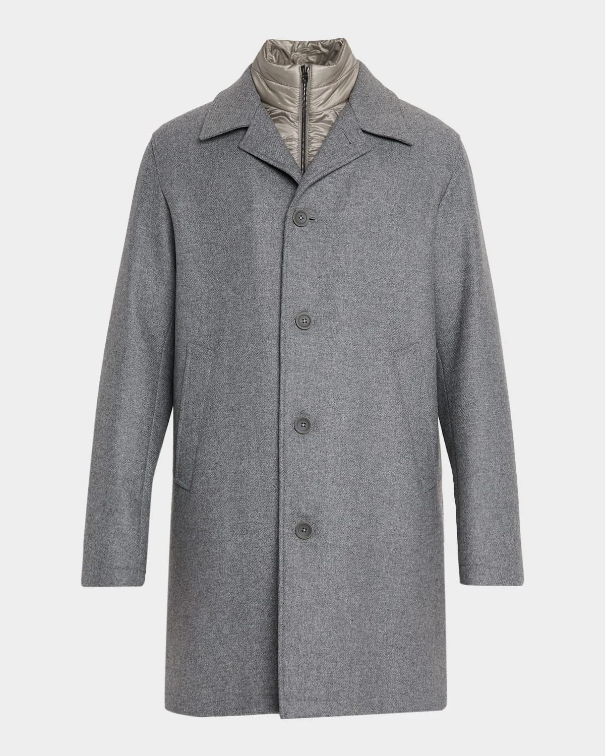 Men's Car Coat with Bib - 1