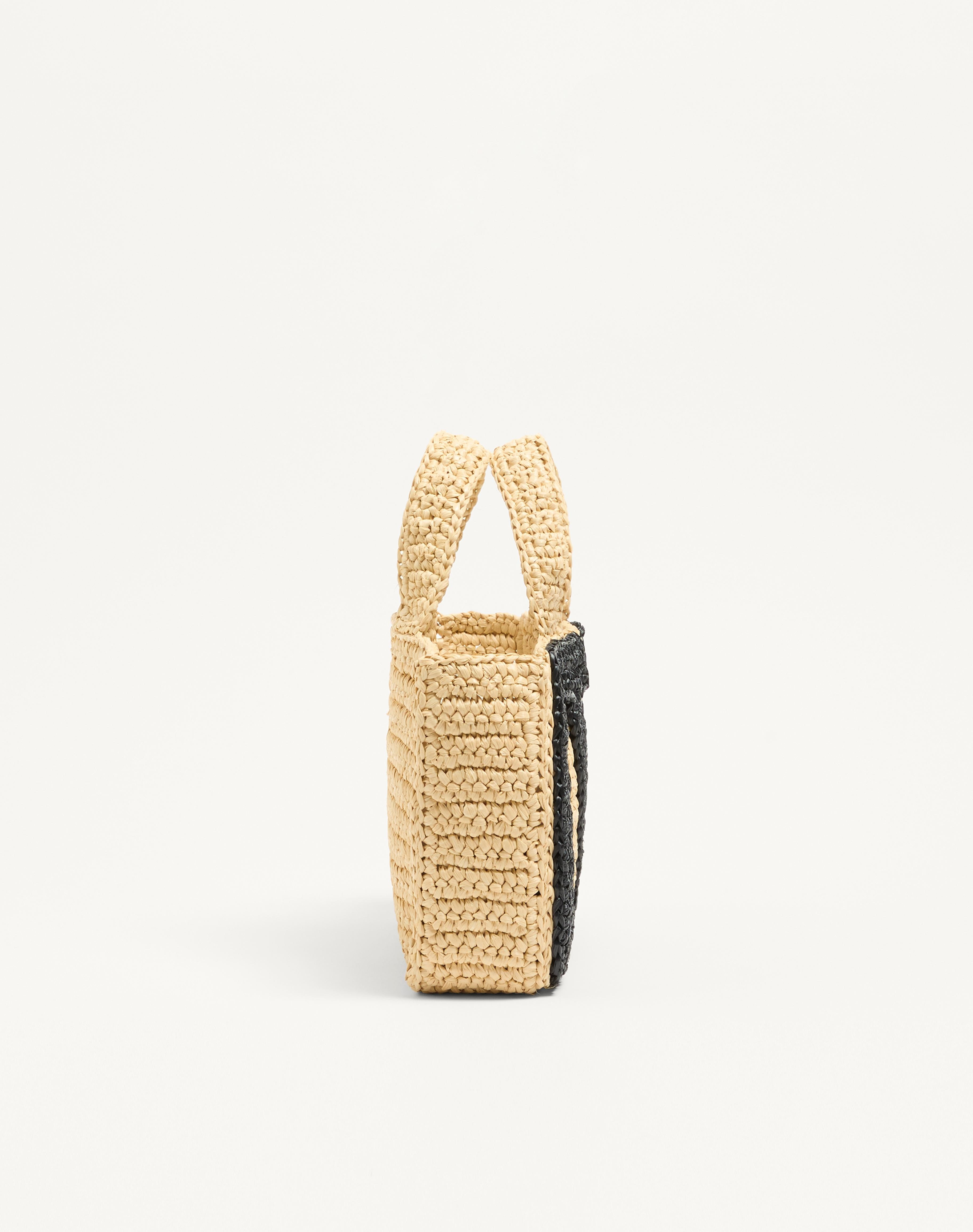 VALENTINO GARAVANI VIVA SUPERSTAR SMALL SYNTHETIC RAFFIA SHOPPING BAG - 4