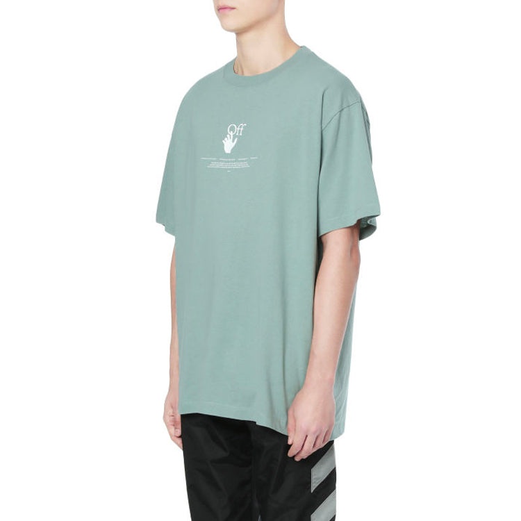 Off-White Logo T-Shirt 'Green' OMAA038R21JER0075041 - 4