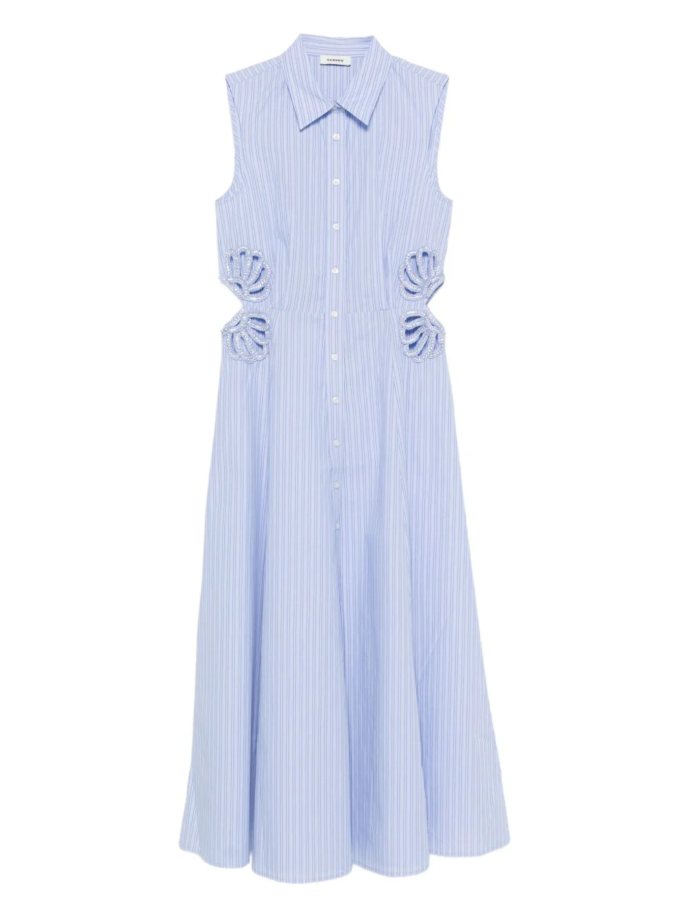 cut-out striped dress - 1