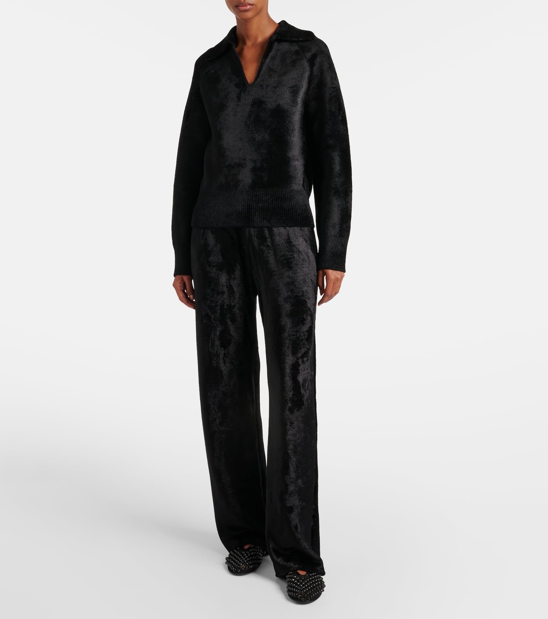 Velvet straight pants - 2
