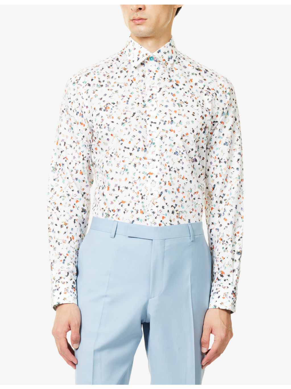 Floral Graphic-Print Long-Sleeve Cotton Blend Shirt - 3