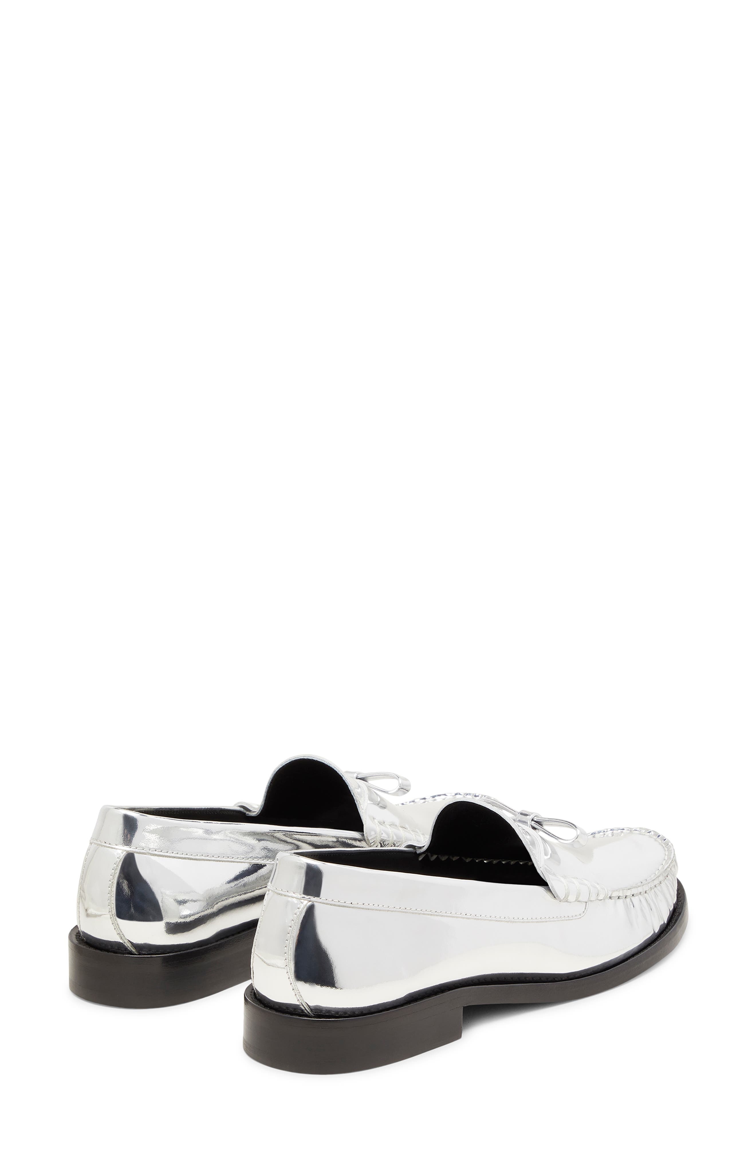 Stuart Weitzman Lottie Bow Loafer in Silver at Nordstrom - 2