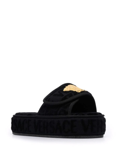 VERSACE embossed logo platform slides outlook