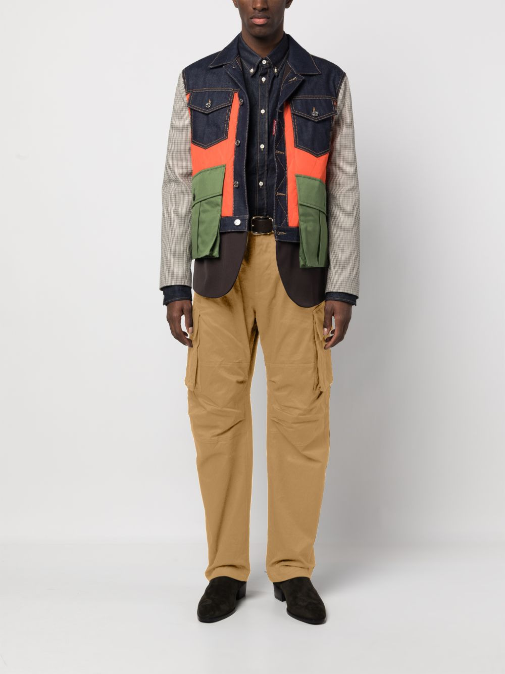 logo patch cargo trousers - 2