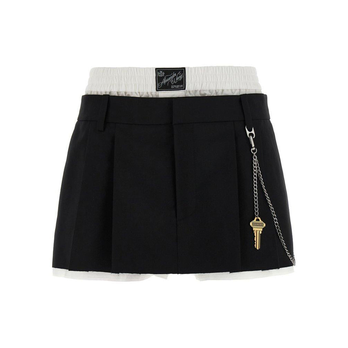 PRE-STYLED SKORT W/CHAIN (BLACK/WHITE) - 1