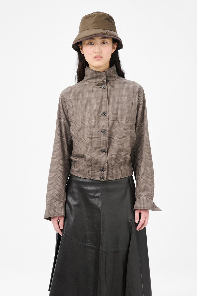 Tuxedo Bomber Dirty Brown Glen Plaid 3