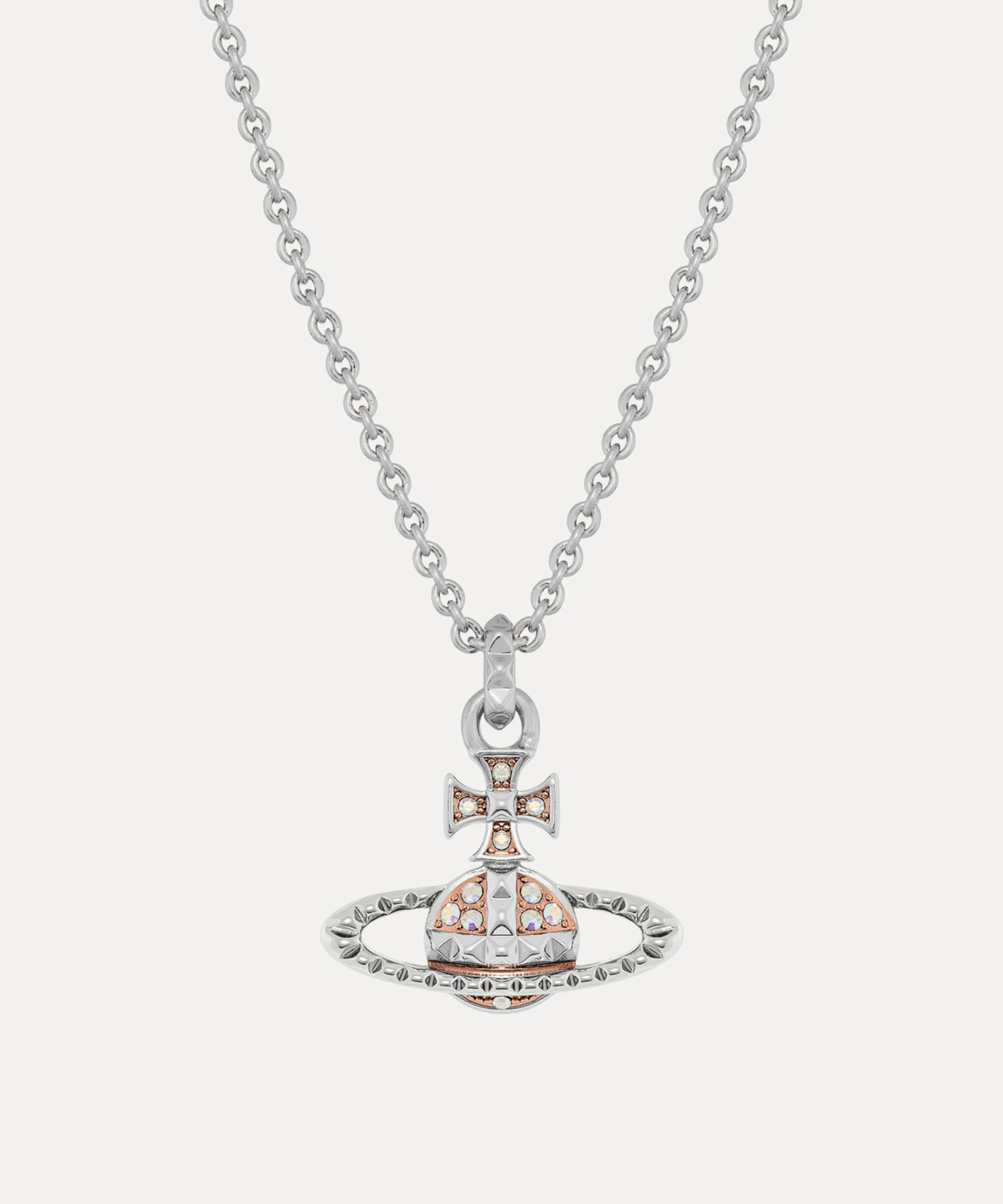 Silver-Tone Mayfair Bas Relief Pendant Necklace - 1