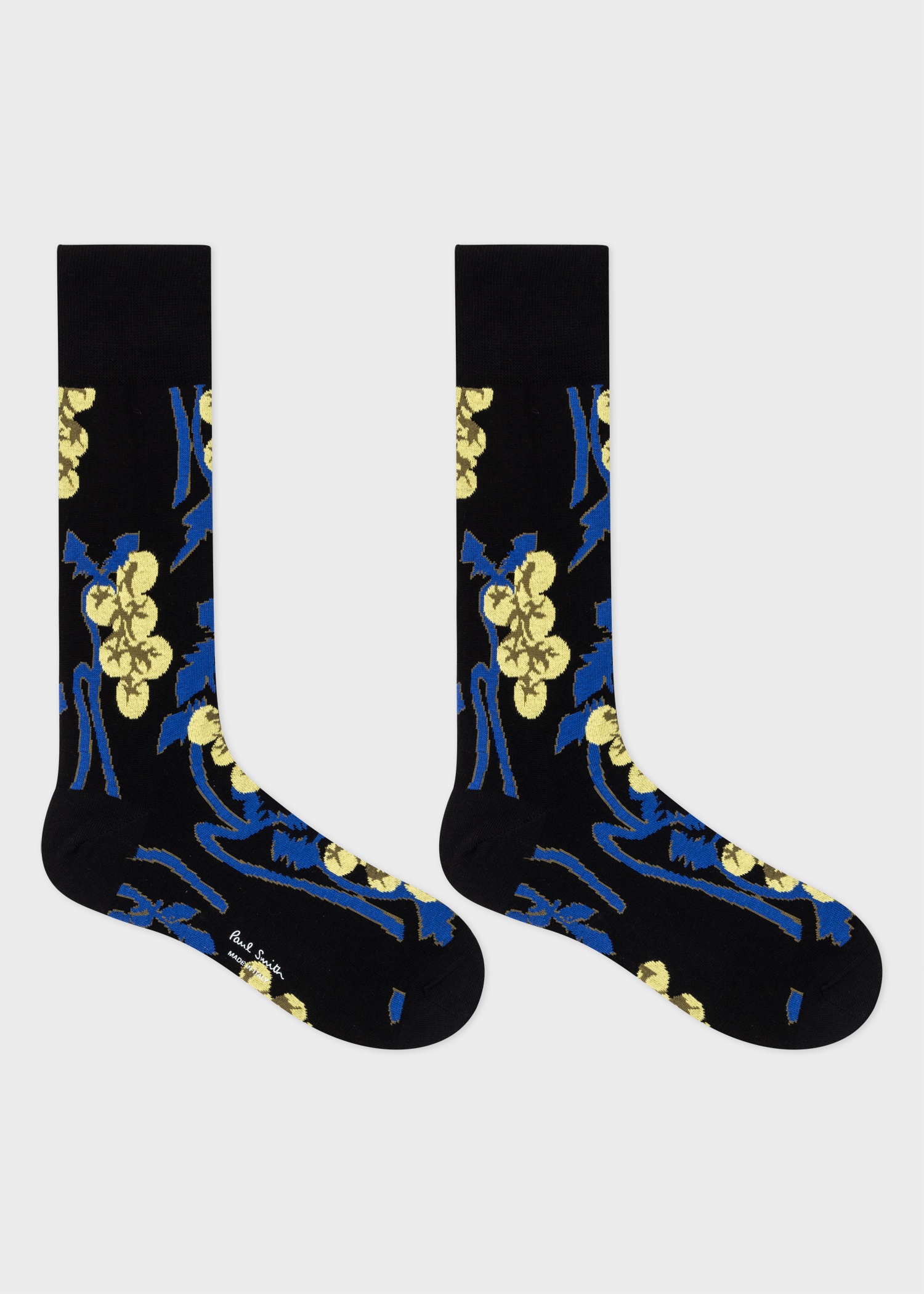 Black 'Tomato Vine' Cotton Socks - 2